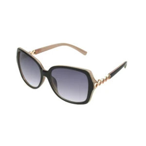 Women's Oversized Fashion Sunglasses, Black Beige